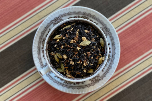 Teacup full of spiced black tea