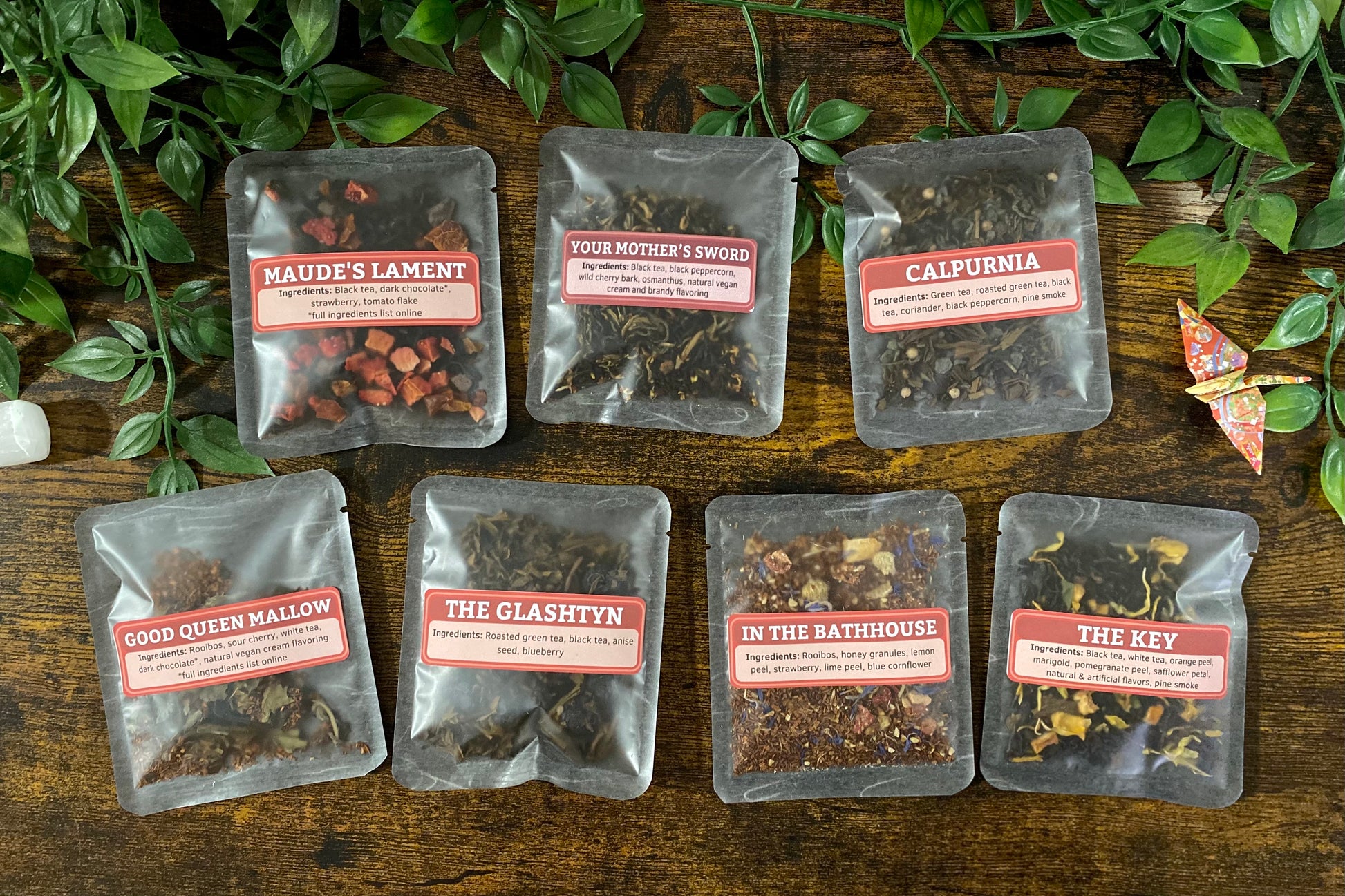 Box Two open to show all teas spread out