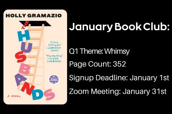 Graphic showing January book club details